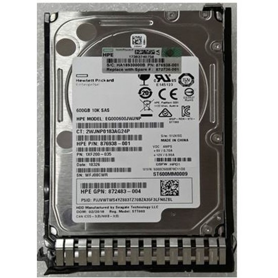 HPE 600GB SAS 10K SFF SC DS HDD - Distributor HPE Dubai UAE